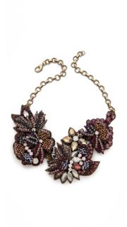 Deepa Gurnani Flower Sequin and Stone Necklace
