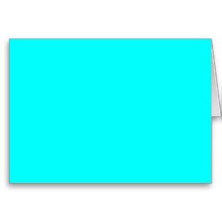 Neon Aqua Blue Bright Turquoise Color Trend Blank Greeting Card