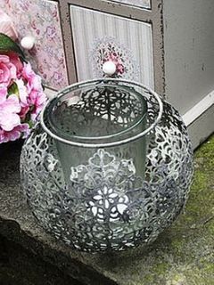 filigree round storm lantern by the hiding place