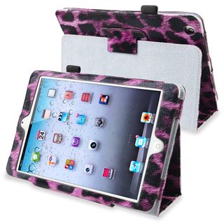 BasAcc Purple Leopard Leather Case Stand for Apple iPad Mini 1/ 2 Retina Display BasAcc iPad Accessories