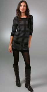 Juicy Couture Houndstooth Sweater Tunic with Pockets