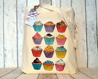 cupcakes illustration cotton tote bag by ceridwen hazelchild design