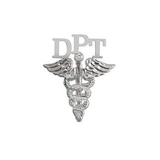 NursingPin   Doctor of Physical Therapy DPT Graduation Pin with Diamond in Silver Brooches And Pins Jewelry