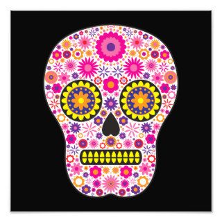 Pink Mexican Sugar Skull Photographic Print