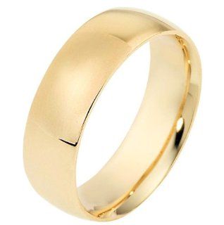18K Yellow Gold, Comfort Fit Wedding Band 7MM (sz 4 15) Gembrooke Jewelry