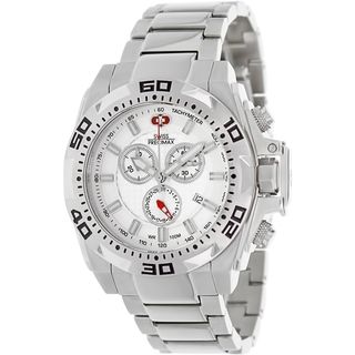 Swiss Precimax Men's Quantum Pro SP13179 Silver Stainless Steel White Dial Swiss Chronograph Watch Swiss Precimax Men's More Brands Watches