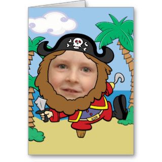 Funny Pirate Cut Out Face Template Greeting Cards