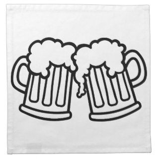 Beer mugs cheers printed napkins
