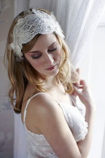 larissa ivory lace flower bridal hairband by lovebysusie