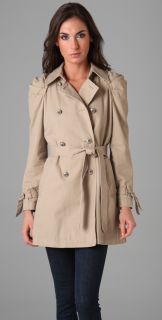 Juicy Couture Ruffle Twill Trench Coat