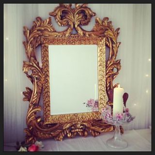 large leaf detailed baroque gold mirror by made with love designs ltd