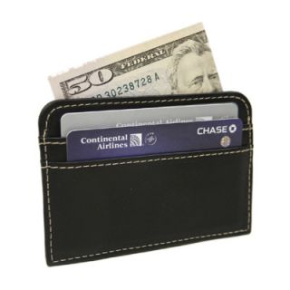 Piel Leather Small Leather Goods Slim Business Card Case in Black