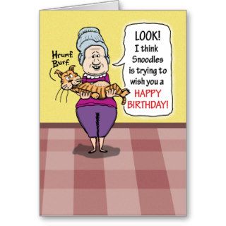 Happy Birthday   Message the Cat Card