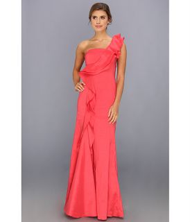 Jessica Simpson One Shoulder Ruffle Gown