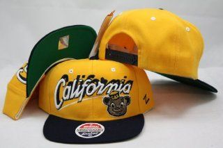 Ncaa Collegiate California Cal Berckley Golden Bears zephyr Snapback Adjustable Plastic Snap back Hat / Cap yellow/Blue  Sports Fan Novelty Headwear  Sports & Outdoors
