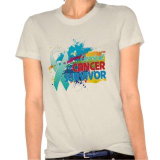Splash of Color   Cervical Cancer Survivor Tee Shirt