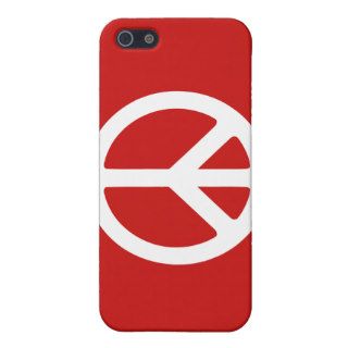 Red and White Peace Symbol Case For iPhone 5
