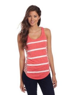 Miss Me Net Stripe Tank, Coral Red, Small