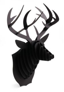 Questions and Antlers Buck Trophy  Mod Retro Vintage Wall Decor