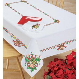 Peppermint Delight Tablecloth Stamped Cross Stitch