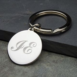 initial silver keyring by hersey silversmiths