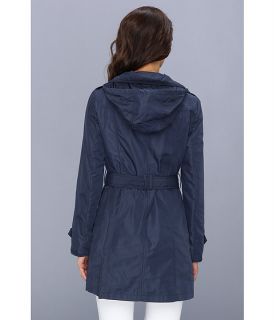 Ellen Tracy Snap Front Techno Trench with Stow Hood