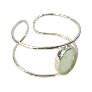 bex bangle silver and aquamarine by flora bee