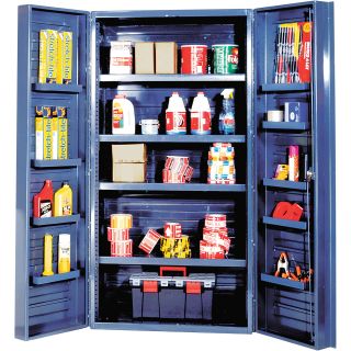 Quantum Storage Heavy-Duty Cabinet — 36in.W x 24in.D x 72in.H, No Bins, 4 Interior Shelves, 12 Door Shelves, Model# QSC-36-41S-12DSQSC-36-41S-12DS  Storage Cabinets