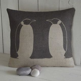 ' penguin ' cushion by rustic country crafts