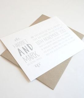 hello again personalised wedding invitation by lola's paperie