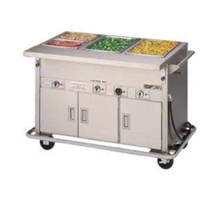 Piper Products DME 4 PTS BH 2401 64 in Mobile Hot Food Serving Counter, 4 Wells, Heated Understorage, 240/1V, Each Kitchen & Dining