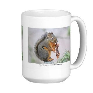 Smiling Squirrel Eating Pine Cone Coffee Mug