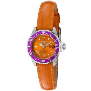 Invicta Women's 'Pro Diver/Mini Diver' Shiny Orange Leather Watch Invicta Women's Invicta Watches