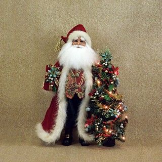 Karen Didion Lighted Santa with Tree's