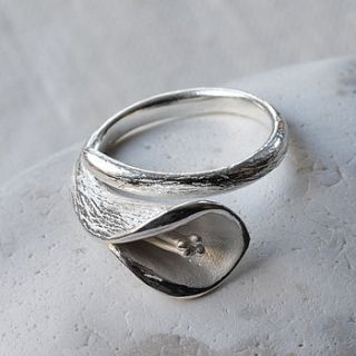 silver calla lily ring by martha jackson