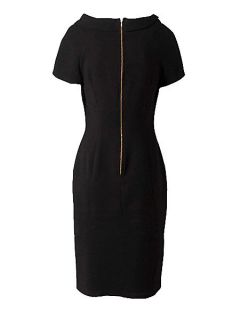 Closet Collar curve seam pencil dress Black