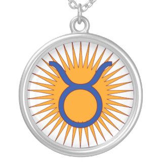 Zodiac   Blue Taurus Personalized Necklace