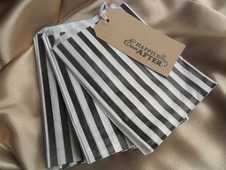 100 black striped candy sweet paper bags by yatris home and gift