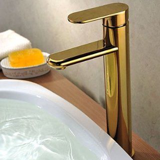 Solid Brass Single Handle Ti PVD Finish Bathroom Sink Faucet(Tall)  