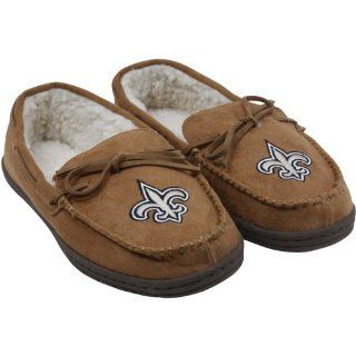 New Orleans Saints Moccasin Slippers   Tan  Sports Fan Slippers  Sports & Outdoors