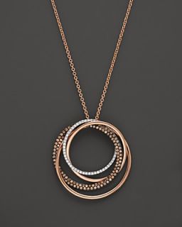 Brown and White Diamond Multi Circle Pendant in 14k Rose and White Gold, 1.05 ct. t.w.'s