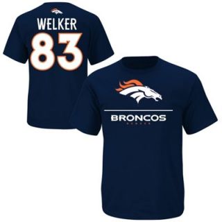 Wes Welker Denver Broncos Aggressive Speed T Shirt   Navy Blue