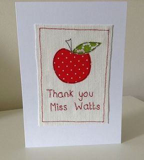 teacher's thank you card by caroline watts embroidery