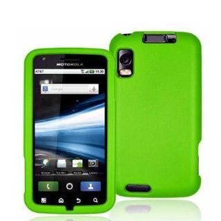 Neon Green Rubberized Snap On Hard Skin Case Cover for Motorola Atrix 4G Phone by Electromaster Cell Phones & Accessories