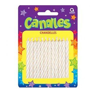 Candy Stripe Candles White Package of 24 Music