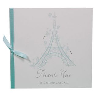 10 personalised paris thank you cards by dreams to reality design ltd
