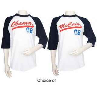2008 Presidential Election Baseball Style T Shirt —