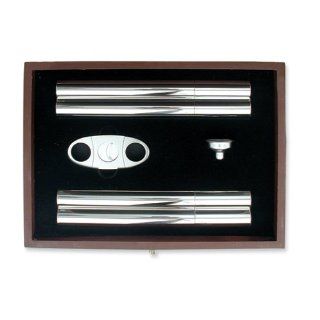Stainless Steel Cigar Case and Flask Gift Set Jewelry Jewelry
