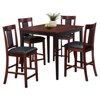 Casual 5 Piece Dining Set in Black & Brown
