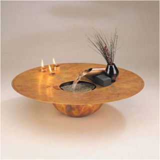 nayer kazemi copper water and fire circular tabletop fountain in flame